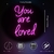 Letrero de Neón LED Eres Amado QiaoFei 27x37 cm USB Rosa - tienda online