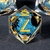 Juego de Dados DND OUKELANWO Gato Azul y Dorado 7 Pcs