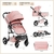 Cochecito 3 en 1 Todefull Rosa Plegable con Capota Ajustable