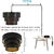 Luz colgante Mateyrie con pantalla negra y regulador - comprar online