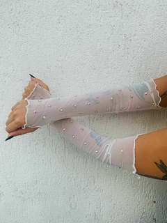 Luva Gatsby Branca com Cristal Furta Cor na internet