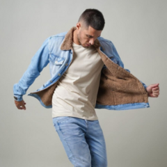 127795 JAQUETA MASC LY. JEANS TRUCKER SHERPA FORRADA na internet