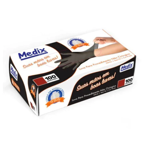 Luva Nitrílica Black Medix