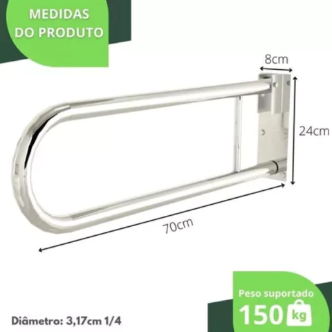 BARRA ARTICULADA CROMADA 70 CM ALO