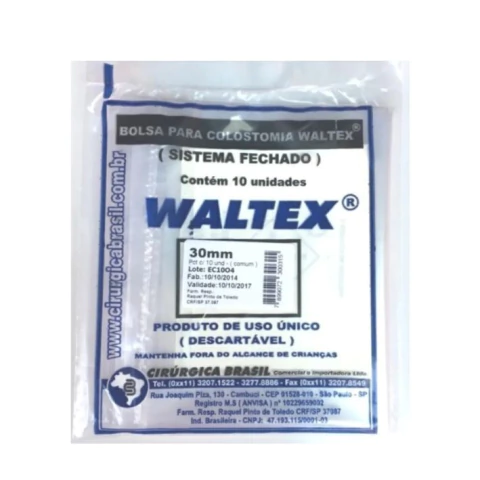 Bolsa Para Colostomia Descartável 30 MM C/10 - Waltex