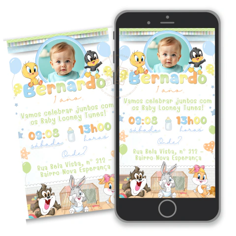 CONVITE DIGITAL LOONEY TUNES - comprar online