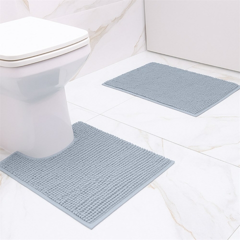 Jogo de Banheiro Pompom Dedinho 2 Peças Antiderrapante Cinza Claro - comprar online