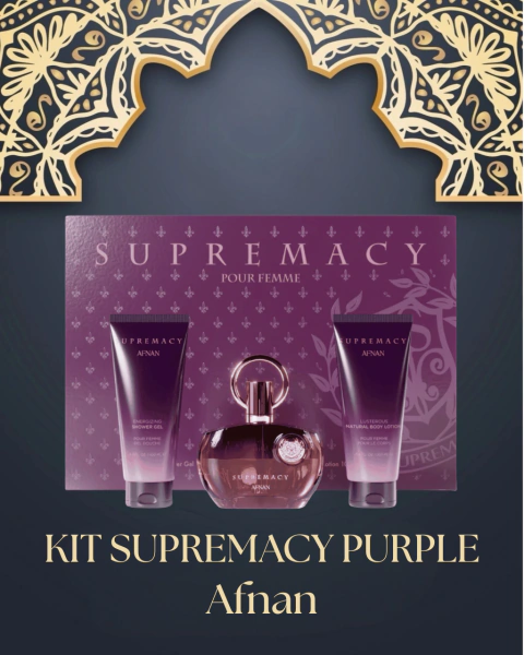 Kit Supremacy Pink Pour Femme - Afnan - EDP - Perfume 100 Ml + Gel de Banho 100 Ml e Loção Energizante 100 Ml.