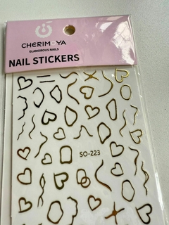 Sticker corazones y lineas Cherimoya - comprar online