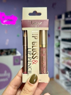 Labial gloss + lapiz delineador - tienda online