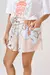 Short Lazaro Poppy Flower Tostado - Makai