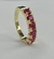 Meia aliança 4 garras zircônia rubi curudum 4mm - Banho ouro amarelo - T Valentim Pratas