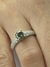 Anel solitário modinha moissanite verde escuro 6,5mm