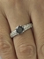 Anel solitário modinha moissanite preta 6,5mm