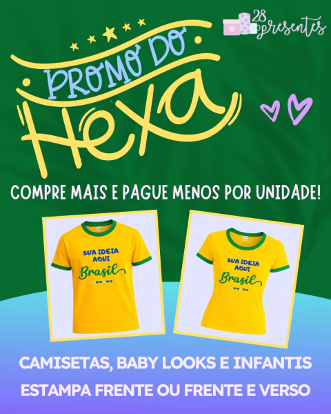 Camiseta Torcedor Brasil Copa do Mundo 2026 - PERSONALIZADA
