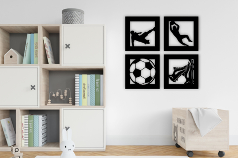 Quadros Futebol - Kit com 4