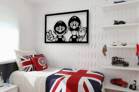 Quadro Irmãos Mario Bros - Mario e Luigi