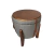 Pufe Flex Baú Decorativo E Mesa De Madeira - Linho Cinza Claro