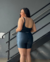 conjunto match power shorts - azul acinzentado