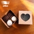 Caixa Coração Kraft para 4 brigadeiros, doces, artesanato com visor 8x8x4,5cm