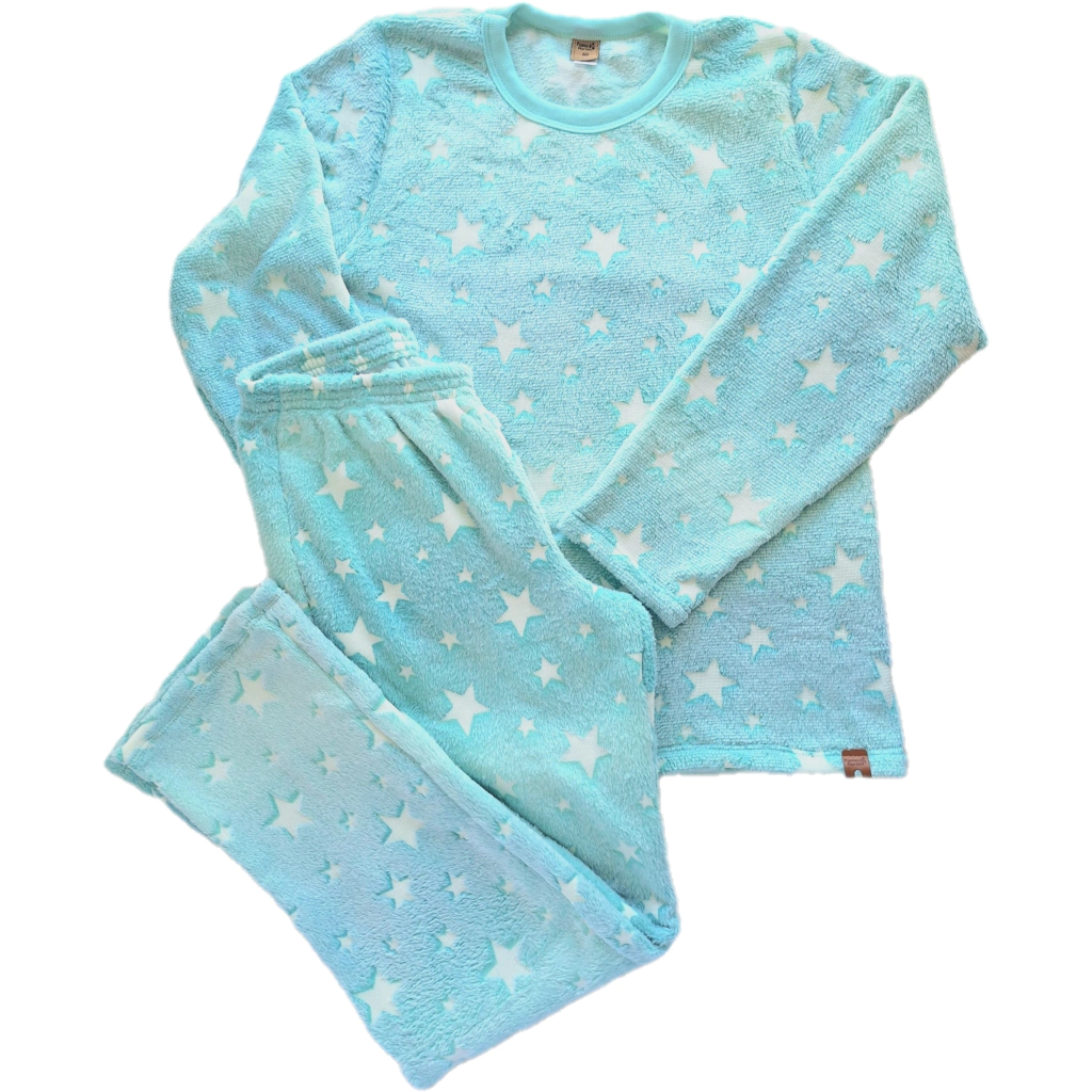 Pijama Frisse Estrelas Verde água