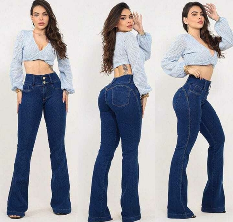 Calça Flare cós Duplo
