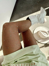 Medias de red con strass nude
