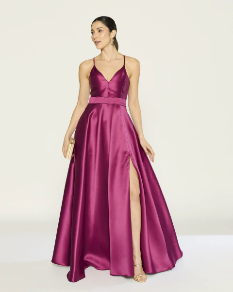Vestido longo Turmalina - Cod. 492 - (Fúcsia)