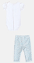 Conjunto Bebê Manga Curta com Laço e Calça Tweed Azul - Momi - comprar online