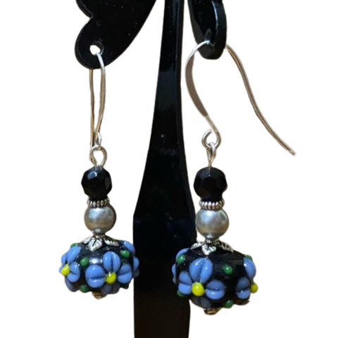 brinco de vidro murano trabalhado a mão