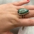 anel de prata 925 com pedra turquesa aro 19 - Loja Elyts