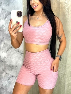 CONJUNTO MAYA-BERMUDA CURTA E TOP COM BOJO REMOVÍVEL.CJ07 - loja online