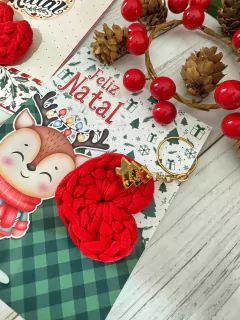 CHAVEIRO NATAL COM CARTÃO -KIT 10 UNIDADES - comprar online