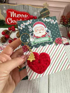CHAVEIRO NATAL COM CARTÃO -KIT 10 UNIDADES