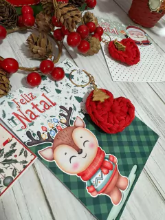 CHAVEIRO NATAL COM CARTÃO -KIT 10 UNIDADES