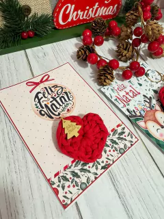 CHAVEIRO NATAL COM CARTÃO -KIT 10 UNIDADES - loja online