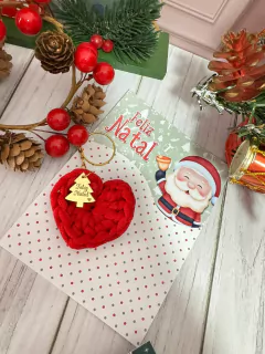 Imagem do CHAVEIRO NATAL COM CARTÃO -KIT 10 UNIDADES
