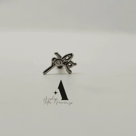 Barbell fé banhado ródio B0110