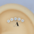Labret cluster 5 zircônias espaçadas pvd gold TN0395