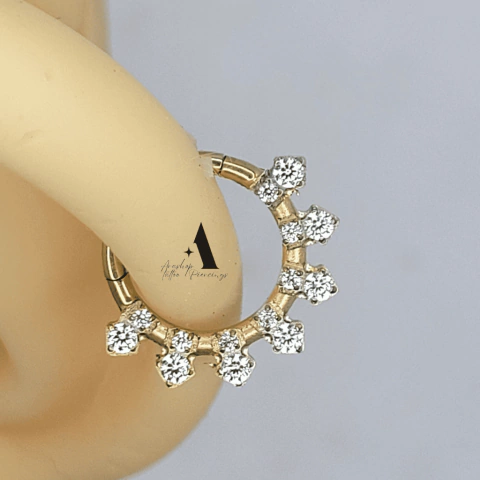Argola clicker 7 pontas pvd gold TN0706