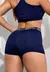 Short Fitness Academia Cintura Alta com elástico - Azul Marinho - comprar online