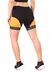 Short Fitness Academia Cintura Alta - Preto com Amarelo - comprar online