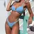 Mulheres Biquíni Tanga em Forma de V, Sexy Ribbed Swimwear, High Cut Swimsuit, - loja online