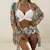 Biquínis sexy e conjunto de capas femininas, roupa de banho estampada, maiô de na internet