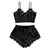Conjunto de pijama feminino sexy, decotes em v, sem mangas, oco, cami top, roupa