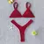 Imagem do Conjunto de biquíni feminino push-up sólido, maiô patchwork, maiô brasileiro