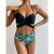 Biquínis sexy e conjunto de capas femininas, roupa de banho estampada, maiô de na internet