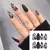 Dicas de unhas falsas de cobertura completa com cola, estilete preto, marrom, tr - loja online