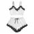 Conjunto de pijama feminino sexy, decotes em v, sem mangas, oco, cami top, roupa - loja online