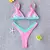Conjunto de biquíni feminino push-up sólido, maiô patchwork, maiô brasileiro